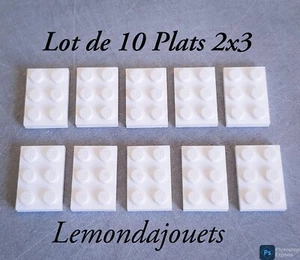 Lego 3021 - Lot de 10x Plat 2 x 3 Blanc White Plats Plate Plaque 2x3, 3x2 302101 - Picture 1 of 2