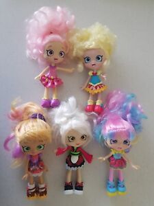 Shoppies Dolls Bulk Lot of 5. All with Complete Accessories & Exclusive Shopkins