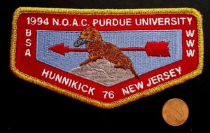 HUNNIKICK LODGE 76 OA BURLINGTON COUNTY Council 37 parche nj 1994 noac purdue gmy - Imagen 1 de 2