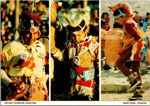 Indian Powwow Dancing Manitoba Canada Postcard - Picture 1 of 2