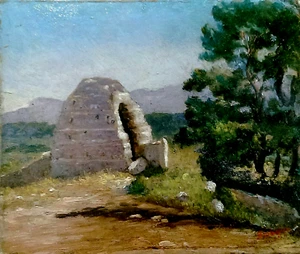 SUPERBE TABLEAU SIGNE BISTAGNE ZIEM TOMBEAU ROMAIN PENNE SUR HUVEAUNE STE BAUME - Imagen 1 de 1