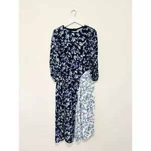 Marella Max Mara Midi Dress Size UK 12 Blue White Floral Occasion Wedding - Picture 1 of 11