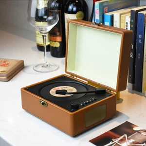 Retro Suitcase CD Player Desktop Bluetooth 5.0 CD Player with Speaker for Home - Picture 1 of 14