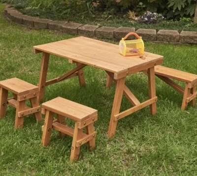 mesa picnic exterior niños Foto 1 de 4