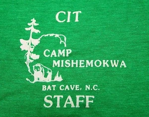 M * thin vtg 80s BAT CAVE North Carolina CAMP MISHEMOKWA screen stars t shirt - Picture 1 of 3