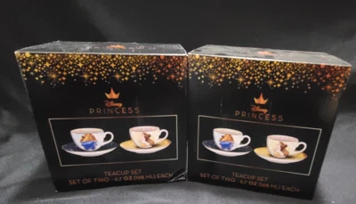 ❤Mejor Lote de $ 2x Caja❤ Juego de 2 tazas de té de cerámica de la princesa Disney La Bella y la Bestia❤ Foto 1 de 3