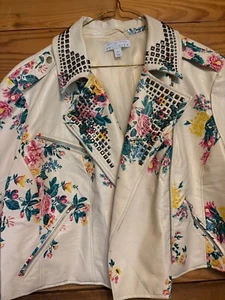Leather Jacket Painted Size 2X - Picture 1 of 8