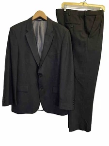 Saddlebred Mens 44R Dark Grey Blazer Sport Coat Jacket Pants 40/32 Suit Set - Picture 1 of 23
