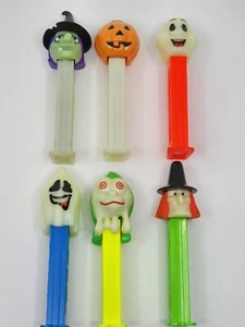 Mixed Lot of 6 PEZ Dispensers Halloween Theme Witch Pumpkin Ghosts + - Picture 1 of 3