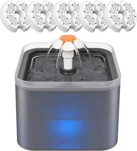 NICREW Cat Water Fountain with LED Nightlight and 5 Filters, 2 Ltr. - Picture 1 of 6