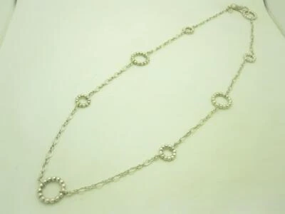 John Hardy Sterling Silver Bead Circle Station Oval Chain Link Necklace 24" - A Foto 1 de 4