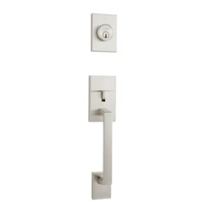 Better Home Products 69815SN Nob Hill Handle Set with Interior Trim Ball Knob - Picture 1 of 10