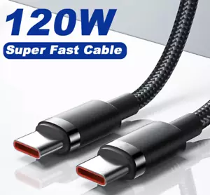 USB C To USB C Fast Charger PD 120W Dual Type C Charging Data Sync USB Cable - Picture 1 of 7