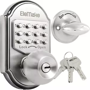 Mechanical Keyless Entry Door Lock Digital Code Keypad Knob Combination Deadbolt - Picture 1 of 12