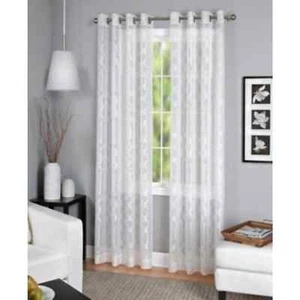 Elrene Home Fashions Latique Sheer 52 X 95 Window Single Curtain 1 Panel, White - Picture 1 of 1