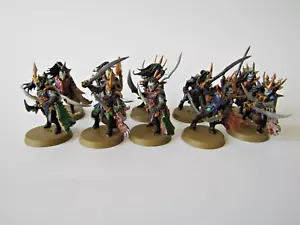 A13 WARHAMMER AOS CITES OF SIGMR ARMY- PAINTED BLACK ARK CORSAIRS X 10 - Picture 1 of 6