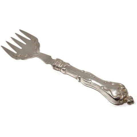 Ambassador England Sterling Handle & Stainless Steel Sardine Serving Fork 6 1/8" Cover