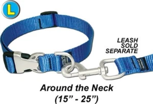 Dog/Pet Collar w/ Satin Metal Hardware - Large 15-25" - PTCAQR6 - Forest Green - Picture 1 of 2