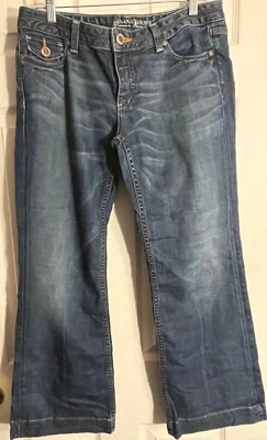 Banana Republic Boot Cut Denim Blue Jeans Womens 8P Stretch actual 35 x 28” - Image 1 of 4