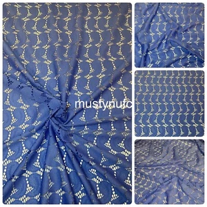 1 Mtr blau Paisley Design Kordel leichter Stretch Spitzenstoff..58" breit (147cm) - Bild 1 von 10
