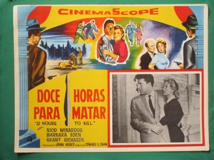 1960 BARBARA EDEN GRANT RICHARDS Murder GANGSTER Mafia MEXICAN LOBBY CARD 3