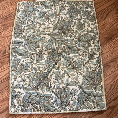 1 Almohada POTTERY BARN Patchwork Std Azul Acolchada Jacobea Floral Turquesa Foto 1 de 4