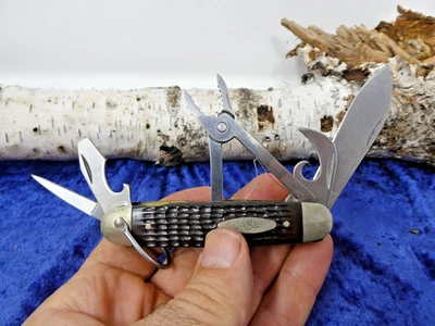 2001 Case XX 650045R Delrin Camp Knife  Rough Black Bone Scales. Mint! - Image 1 of 4