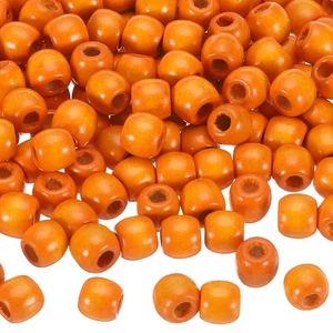 300 Stück Natur Holzperlen zum Basteln, Orange (12 x 11 mm, 5 mm Loch) - Bild 1 von 5