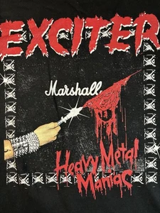 CAMISETA EXCITER HEAVY METAL MANIAC 83 NUEVA NEGRA MEDIANA METAL HARD ROCK - Imagen 1 de 7