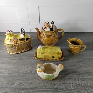 Vintage Rossini Japan verschachtelte Henne Korbgeflecht 8 Stück Set Top Zustand - Bild 1 von 23