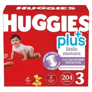 Huggies Plus Diapers Sizes 3 204 Ct - Picture 1 of 6