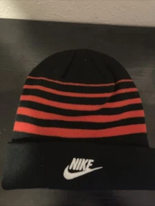 Nike winter Beanie (red And Black Stripes All Around) Youth Size! (Not Used)! - Picture 1 of 2