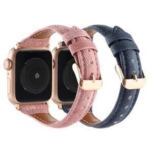 Luxury Leather Band Denim Strap For Apple Watch Series 11 10 9 SE Ultra 3 2 49mm - Picture 1 of 20