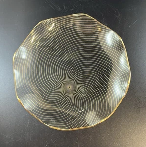 Vintage Fluted Round Plate 'Atomic Swirl' Margaret Casson - Chance Glass c1960's - Picture 1 of 3