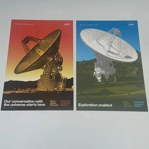 NASA Deep Space Network Goldstone Canberra Madrid Lot of 2 Poster Prints - Picture 1 of 4
