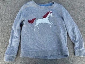 Mini Boden Unicorn Sequin Sweatshirt Size 9-10y - Picture 1 of 5