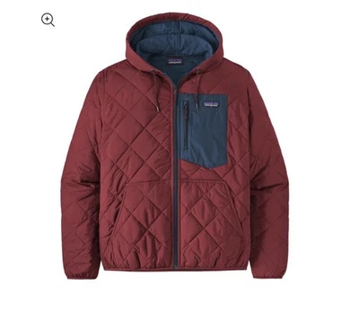 Patagonia Burgundy Navy Diamond Quilted Bomber Full Zip Hoody Jacket—3XL - Image 1 of 4