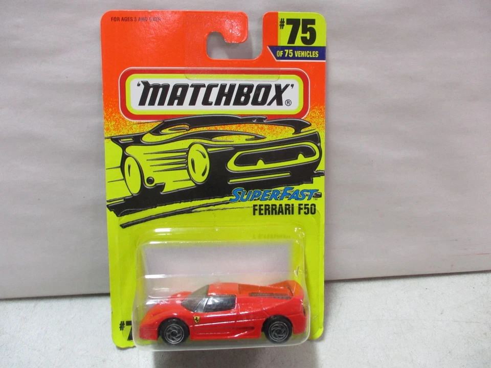 Mattel 1999 Matchbox Yellow Ferrari F50 #75 of 75