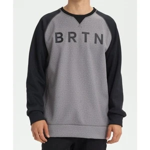 Burton SZ M Men's Bonded Crew Sweatshirt Monument Heather / True Black - Picture 1 of 7