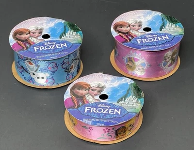 Disney Frozen Ribbon Lot of 3 Rolls Olaf Elsa Anna NEW Berwick Offray Spools - Image 1 of 4