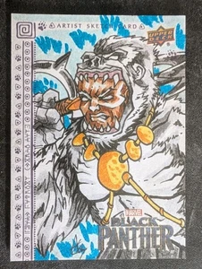 Carta schizzo Upper Deck Marvel Black Panther Man-Ape M'Baku 2018 1/1 Anthony Gay - Foto 1 di 5