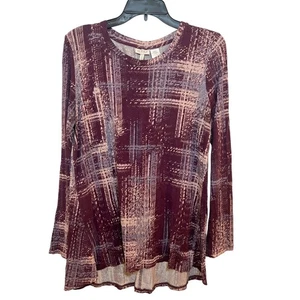 LOGO by Lori Goldstein Women's Long Sleeve Tunic Top Abstract Print Size Large - Picture 1 of 9