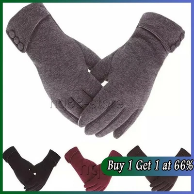 Winter Gloves Women Ladies Warm Thick Fleece Lined Thermal Finger Touch Screen - Image 1 of 4