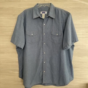 Camicia Big Ben Uomo Chambray Abbigliamento da Lavoro Maniche Corte Blu Taglia 3XL Regular  - Foto 1 di 14