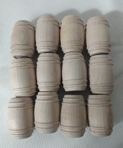 12 Miniature Wood Barrel KEG Wine Barrel Beer Wine. Approximately 1.5" - Picture 1 of 4