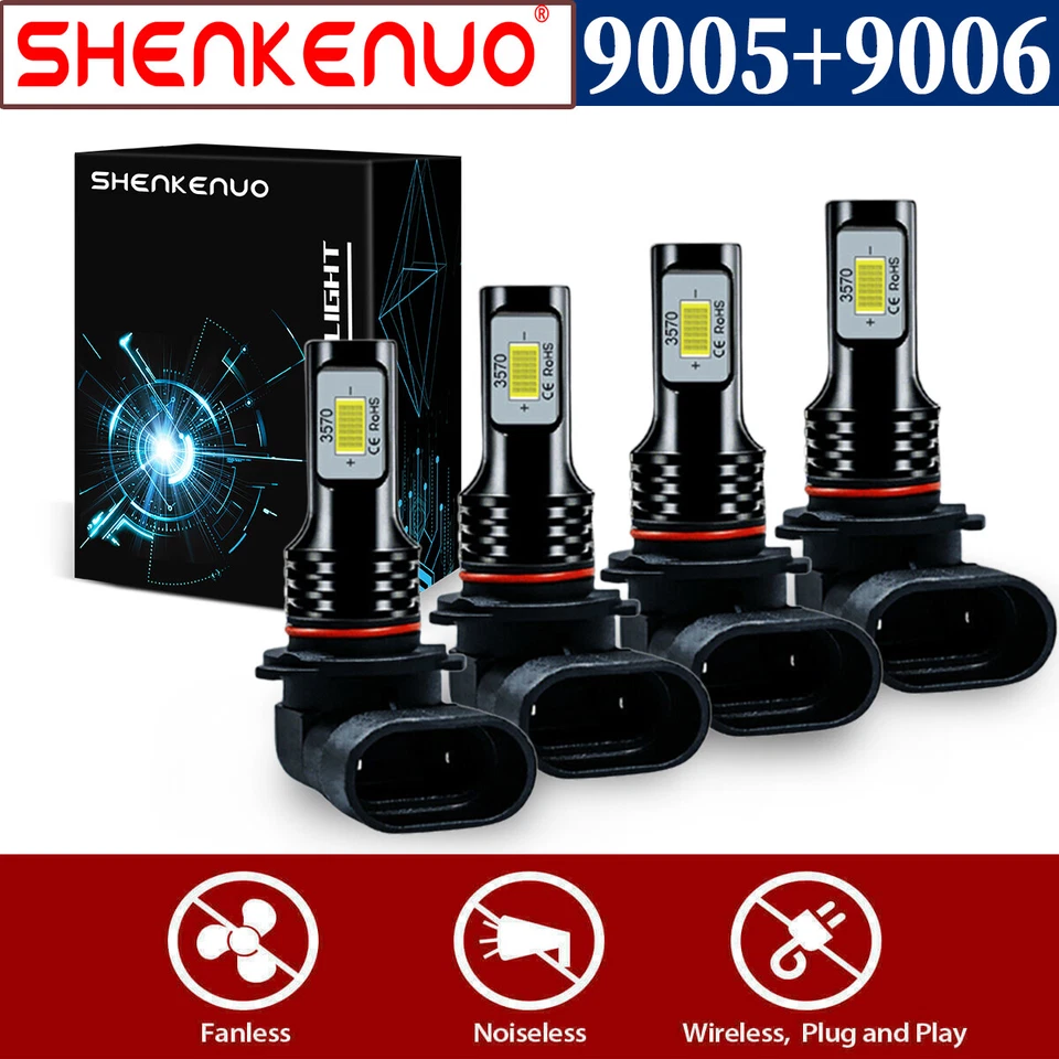 6000K LED Faros Luces Bombillas para Chevrolet C1500 1990-1999 Luz Alta Baja Foto 1 de 1