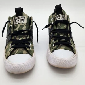 Converse All Star Canvas Shoes Kids Size 4.5 US Green Camo Comfort Cushioning - Picture 1 of 7