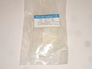 100x 2.5x100mm 4" CABLE DE NAILON CORBATA CON ETIQUETA DE ETIQUETA PARA ETIQUETADO CABLE ANTENA COAXIAL - Imagen 1 de 3