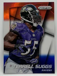 Figurina Calcio Panini Prizm Prizms 2014 Rosso Bianco e Blu #132 Terrell Suggs - Foto 1 di 2