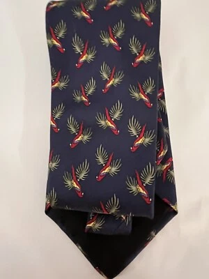 Corbata Tropicals by Tango Para Hombre Azul Marino Loros Árbol Vacaciones Corbata de Seda Vacaciones Foto 1 de 4